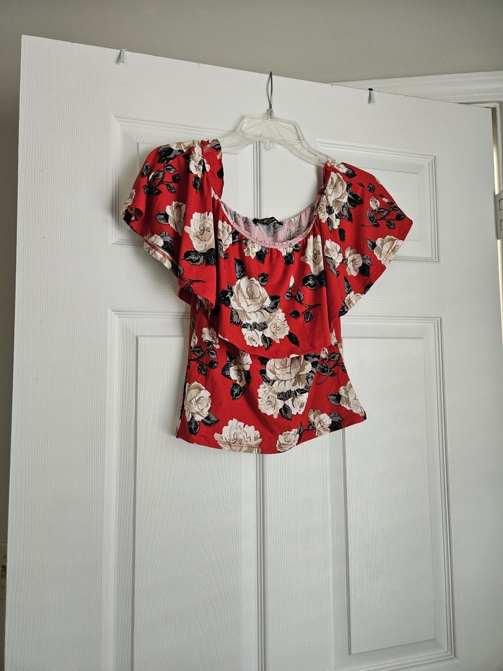 Almost Famous Red Floral Peplum Crop Top